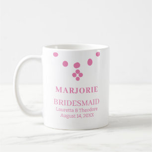 Personlig Namngiven Rosa Bröllop Bridesmaid Kaffemugg