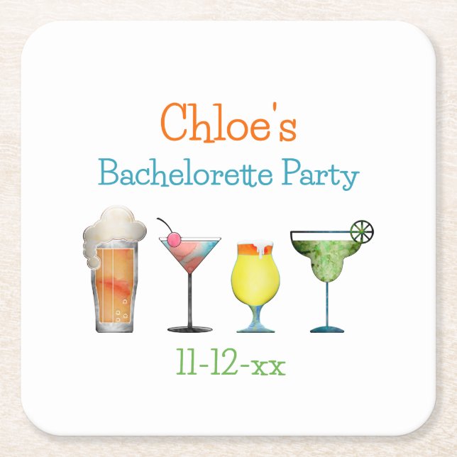 Personlig namngiven spenar-fest  underlägg papper kvadrat (Framsidan)