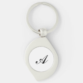 Personlig namninitial  swirl silverfärgad nyckelring