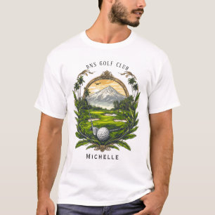 Personlig namnklassiker för golfklubbor t shirt