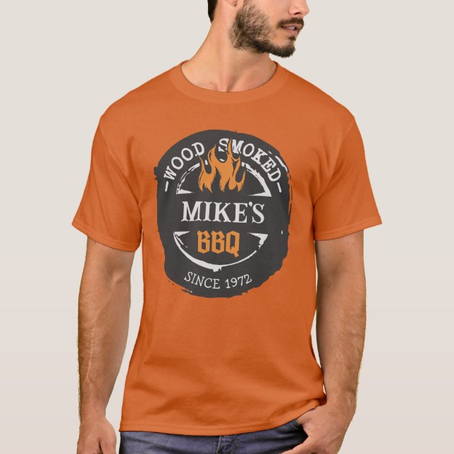Personlig namns BBQ T Shirt (Framsida)