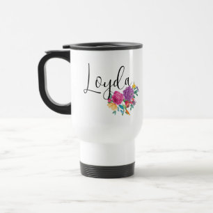 Personlig namnskylt Ljus Fiesta Blommig Resemugg