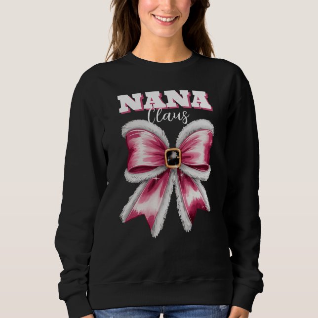 Personlig Nana Claus Santa Bow-jul T Shirt (Framsida)