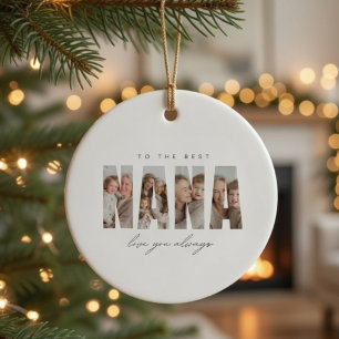 Personlig NANA Foto Jul Anpassad Julgransprydnad Keramik