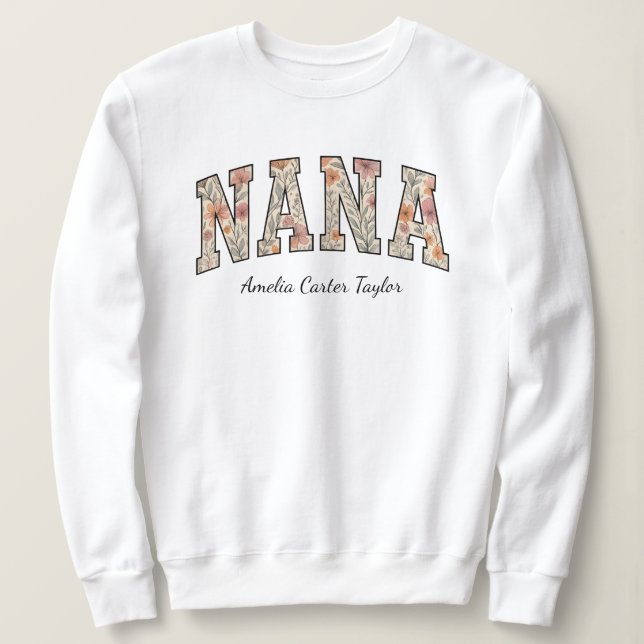 Personlig Nana med Barnbarn Namn T Shirt (Design framsida)