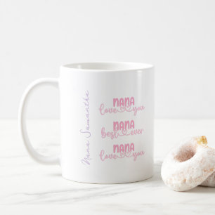 Personlig Nana Rosa Typography-skript Kaffemugg