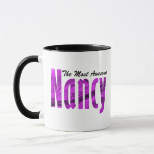 Personlig " Nancy " i Vibrant Lila Färg Satin Mugg