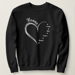 Personlig Nanna Sweatshirt, Nanna Heart T Shirt