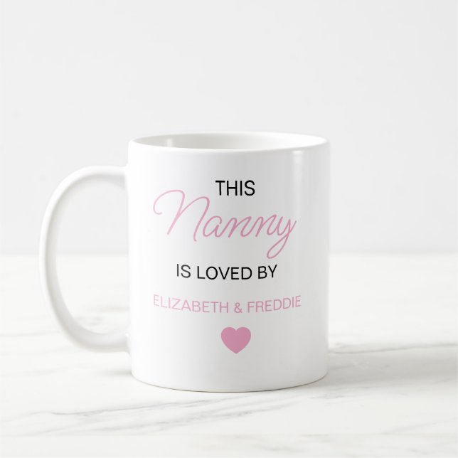 Personlig Nanny-mugg, Nannie Nanna-presenter, Anpa Kaffemugg (Vänster)