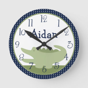 Personlig Nantucket Alligator Clock Rund Klocka