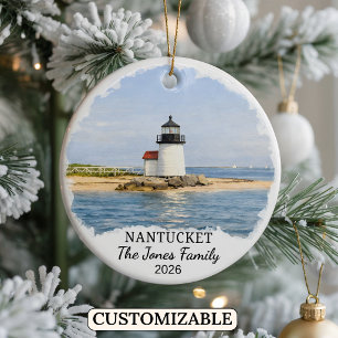 Personlig Nantucket-ornament, Massachusetts Julgransprydnad Keramik