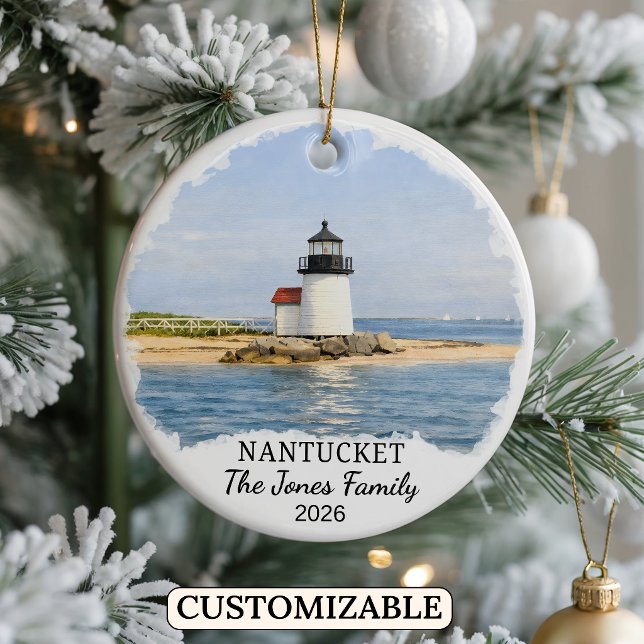 Personlig Nantucket-ornament, Massachusetts Julgransprydnad Keramik (Skapare uppladdad)