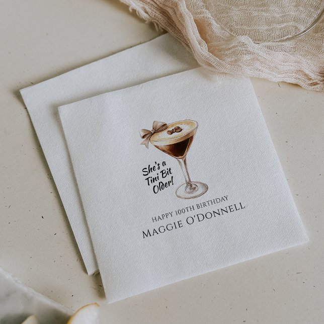 Personlig Napkins 100:e födelsedagen Martini Pappersservett (Skapare uppladdad)