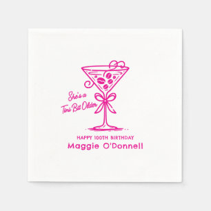 Personlig Napkins 100:e födelsedagen Martini Pappersservett