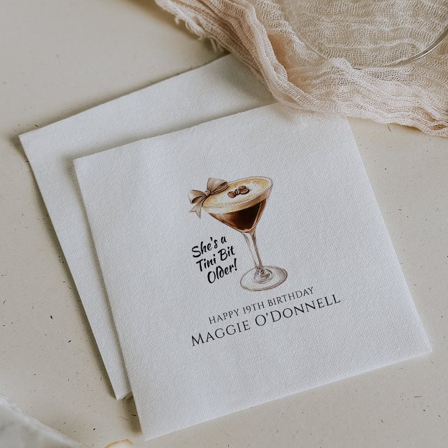 Personlig Napkins 19:e födelsedagen Martini Pappersservett (Skapare uppladdad)