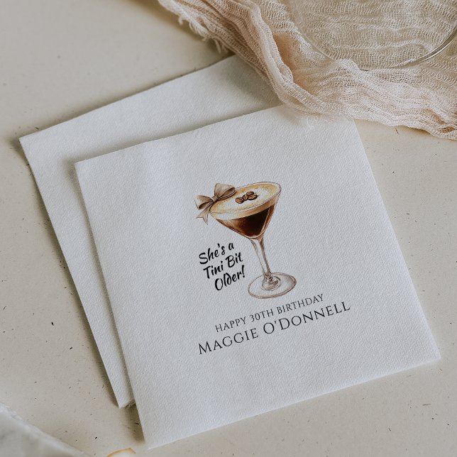 Personlig Napkins 30års födelsedag Martini Pappersservett (Skapare uppladdad)