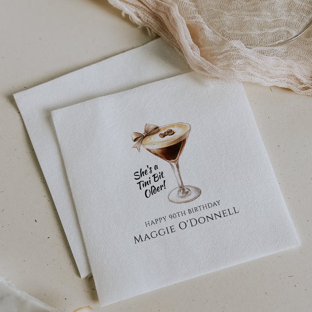Personlig Napkins 90:e Birthday Martini Pappersservett (Skapare uppladdad)