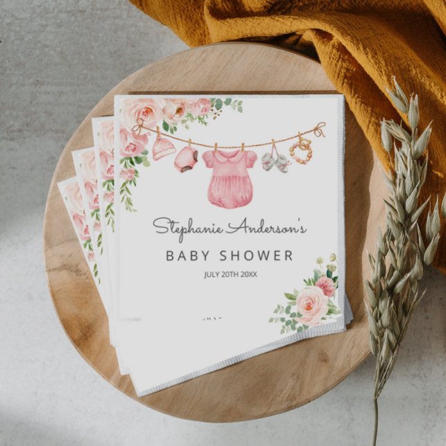 Personlig Napkins för babykläder i flicka Pappersservett (Skapare uppladdad)