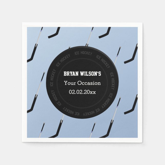 Personlig napkins Ice Hockey-tema Pappersservett (Framsidan)