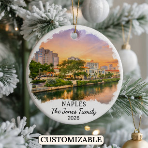 Personlig Napoli-ornament, Anpassad Florida-statss Julgransprydnad Keramik
