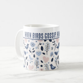 Personlig "När fågelgossip, Hearts Blommar" Kaffemugg