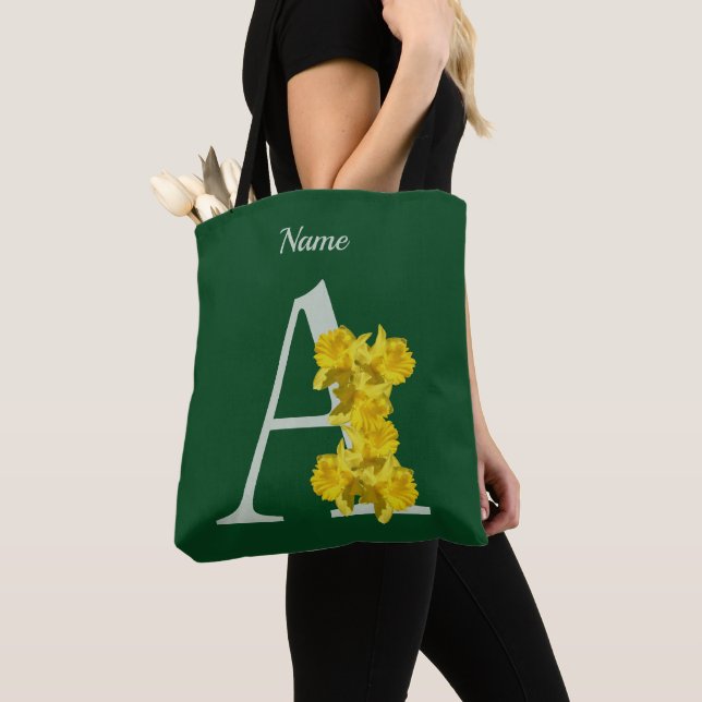Personlig Narciss Monogram Första A Tygkasse (Närbild)