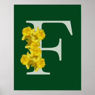 Personlig Narciss Monogram Första F Poster