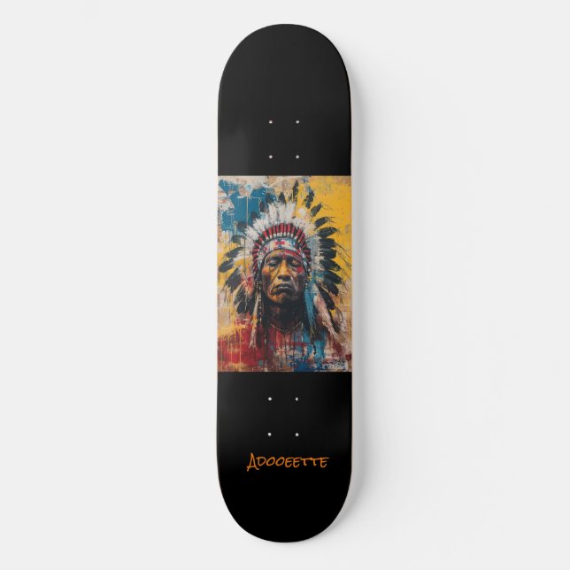 Personlig Native American Skateboard (Framsida)