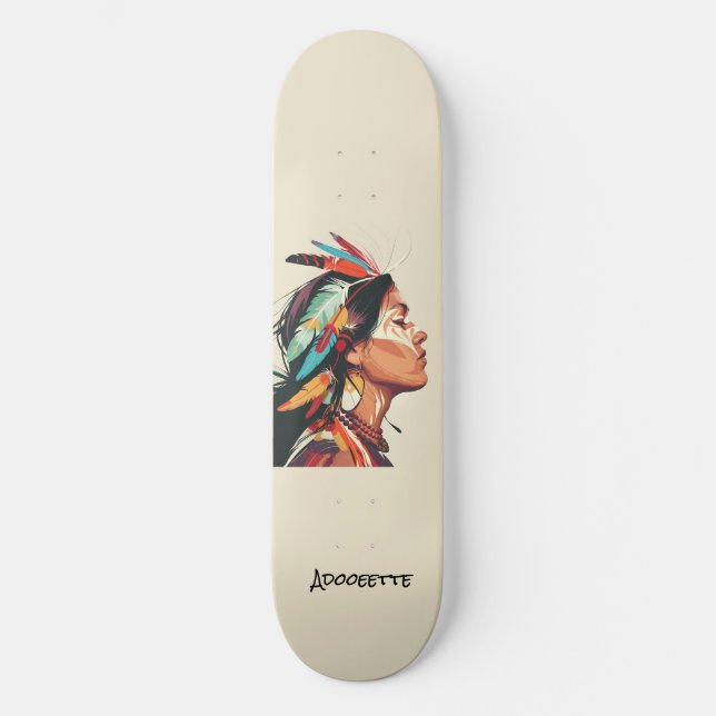 Personlig Native American Skateboard (Framsida)