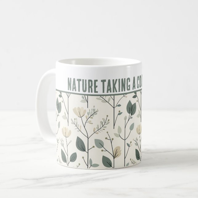 Personlig "Natur som tar en kaffebrytning" Kaffemugg (Framsida vänster)