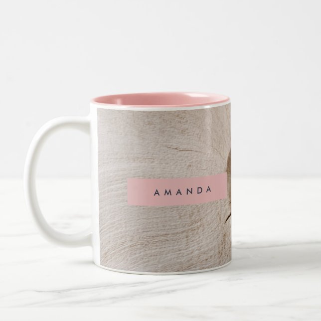Personlig Natural Wood Grain Struktur Två-Tonad Mugg (Vänster)