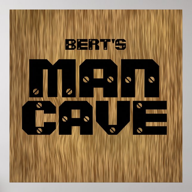 Personlig Natural Wood Man Cave Poster (Framsidan)