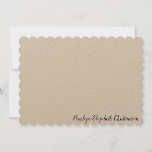Personlig Naturligt Linen-platta anteckningskort m