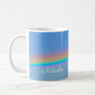 Personlig naturligt realt regnbåge kaffemugg