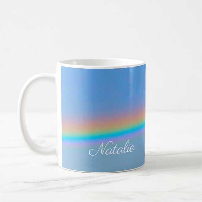 Personlig naturligt realt regnbåge kaffemugg (Vänster)