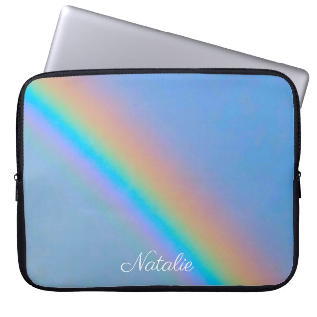 Personlig naturligt realt regnbåge laptop fodral (Framsidan)