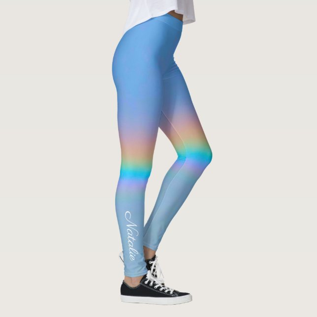 Personlig naturligt realt regnbåge leggings (Höger)