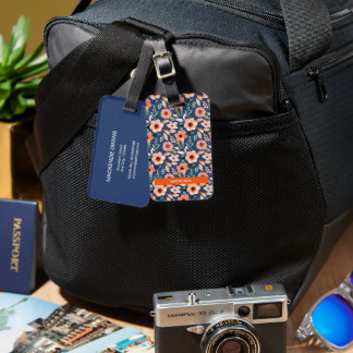 Personlig Natys Blommigt Luggage Tag Bagagebricka