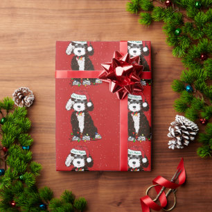 Personlig Naughty Bernedoodle Red Julafton Presentpapper
