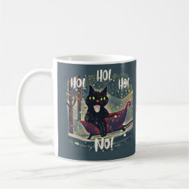 Personlig Naughty Black Cat Sled anti-jul Kaffemugg