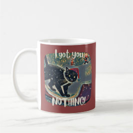 Personlig Naughty Black Cat Sled Funny Julafton Kaffemugg