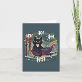 Personlig Naughty Funny Black Cat jul Helgkort