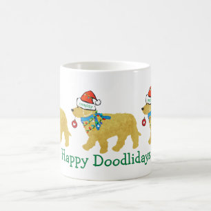 Personlig Naughty jul Goldendoodle Kaffemugg