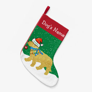 Personlig Naughty jul Goldendoodle Liten Julstrumpa