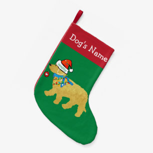 Personlig Naughty jul Goldendoodle Liten Julstrumpa