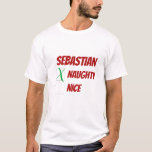 Personlig Naughty jul Novelty T Shirt<br><div class="desc">Personlig Naughty jul Novelty humor t-shirt ...  roligt novelty helgdag kläder av Ricaso</div>