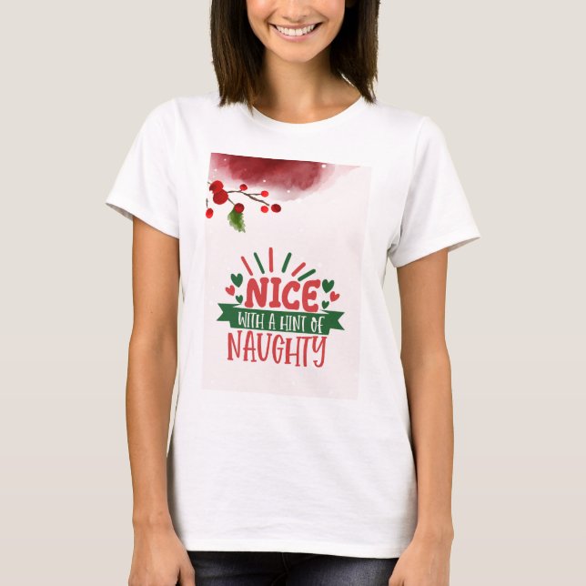 Personlig Naughty, men fin Helgdag T-shirt (Framsida)