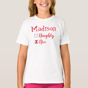 Personlig Naughty or Nice T Shirt