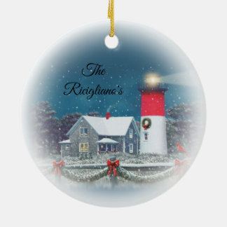 Personlig Nauset Ceramic Lighthouse Ornament