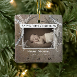 Personlig NautiBaby Första jul Julgransprydnad Keramik